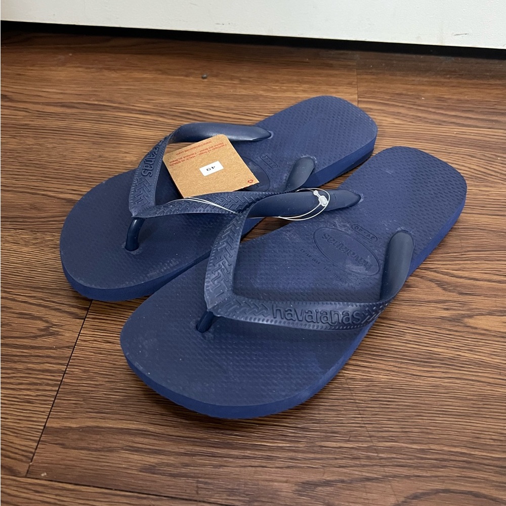NEW Havaianas Navy Blue Slim Flip Flops Size 9/10 US